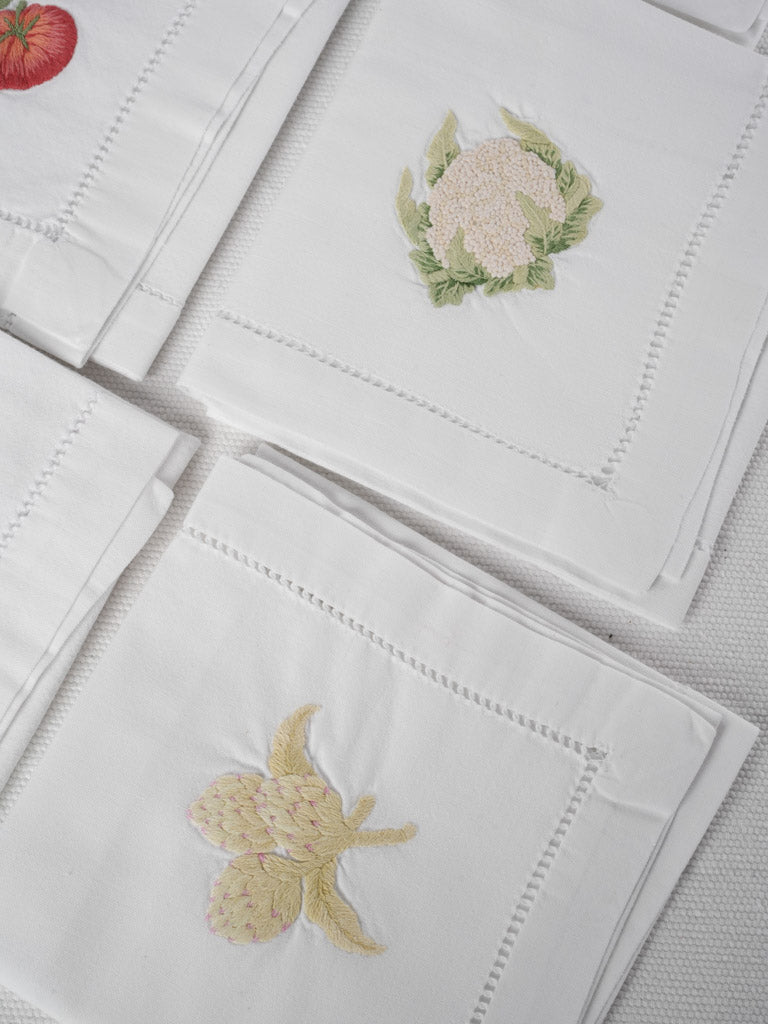 Artisanal vegetable-themed cloth napkins