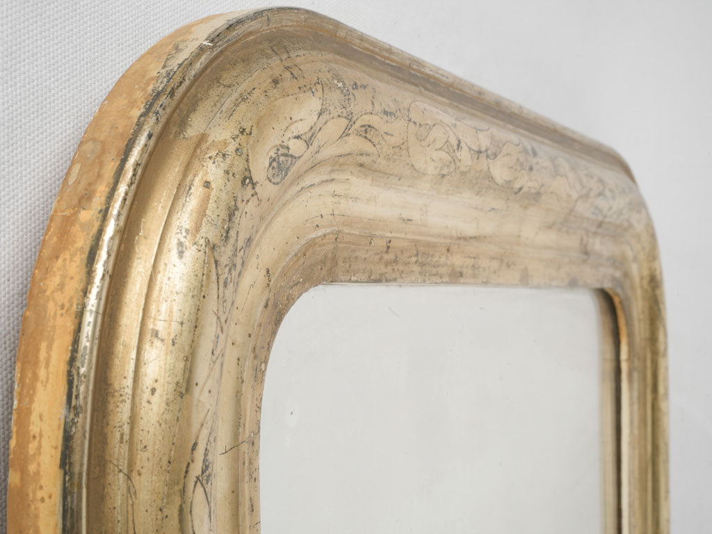 Vintage floral-decorated hallway mirror