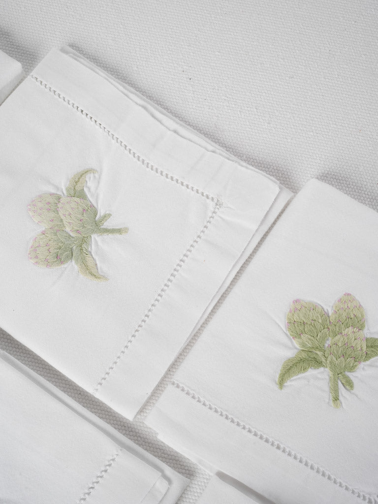 Whimsical embroidered table linens