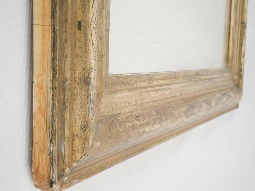 Opulent aged silver bathroom mirror