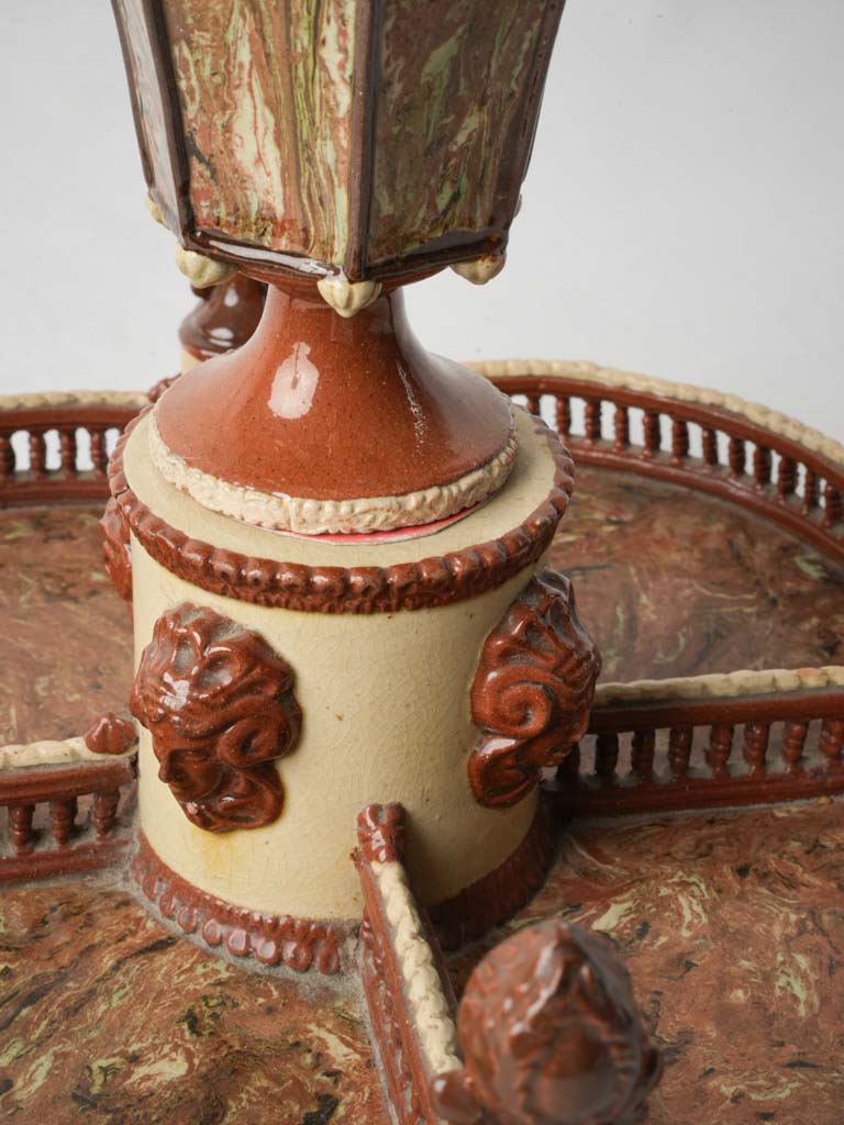 Expertly crafted balustraded centerpiece