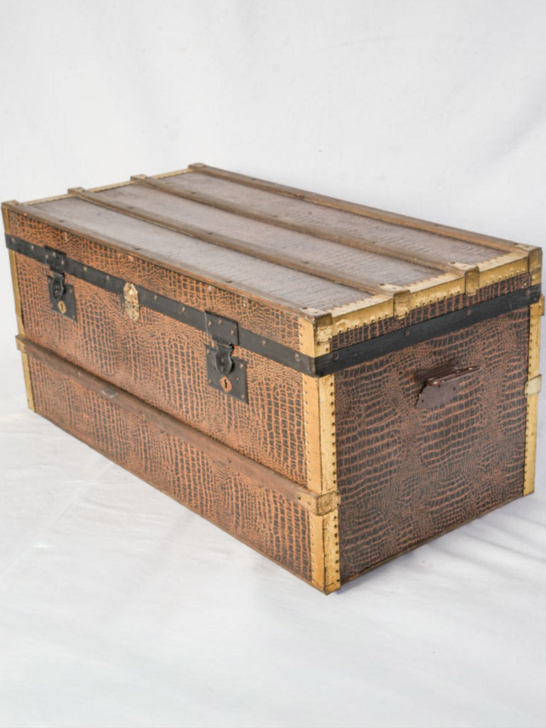 Mid-century tobacco-toned storage trunk