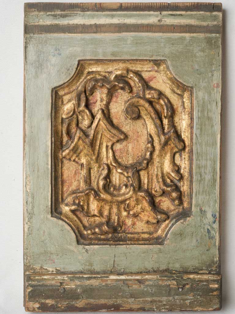 Pair of Mid-18th Century Italian Rococo Gilt & Painted Boiserie Panels - 16¼" x 10¾"