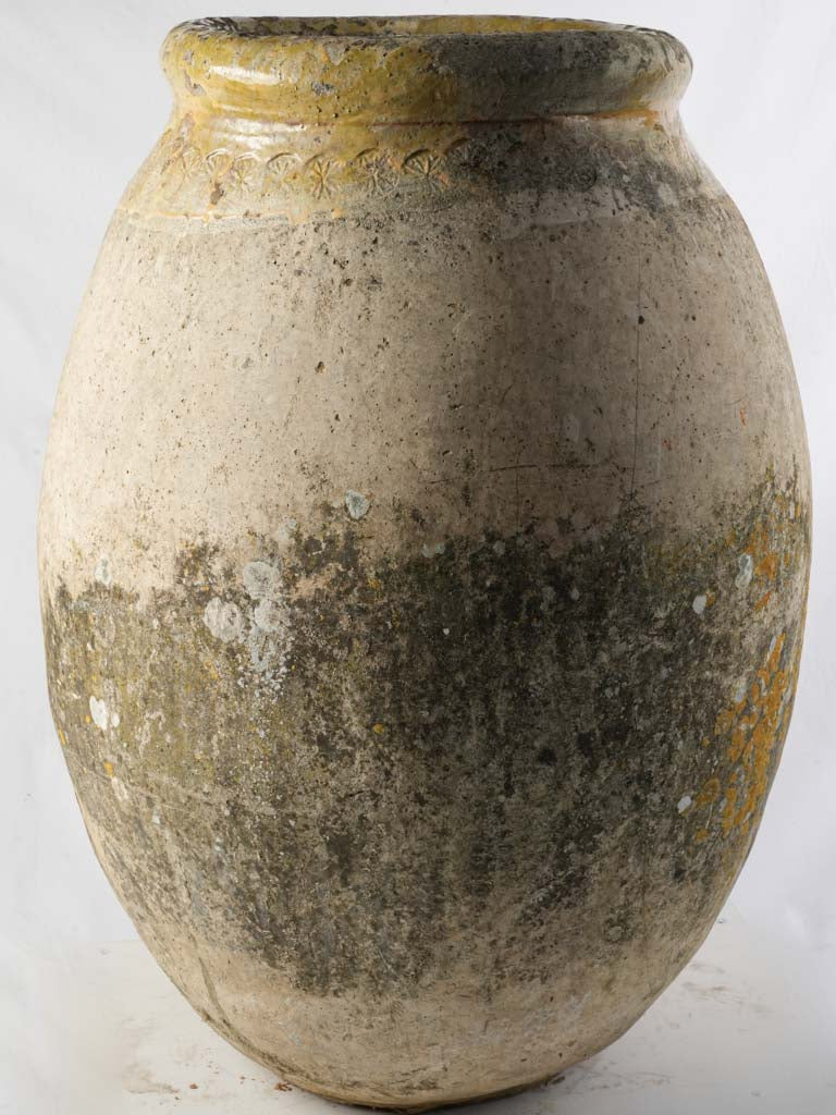 Vintage worn patina storage jar