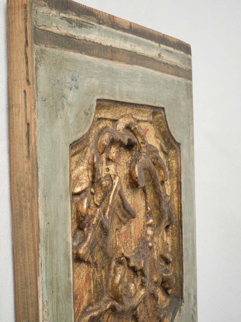 Pair of Mid-18th Century Italian Rococo Gilt & Painted Boiserie Panels - 16¼" x 10¾"
