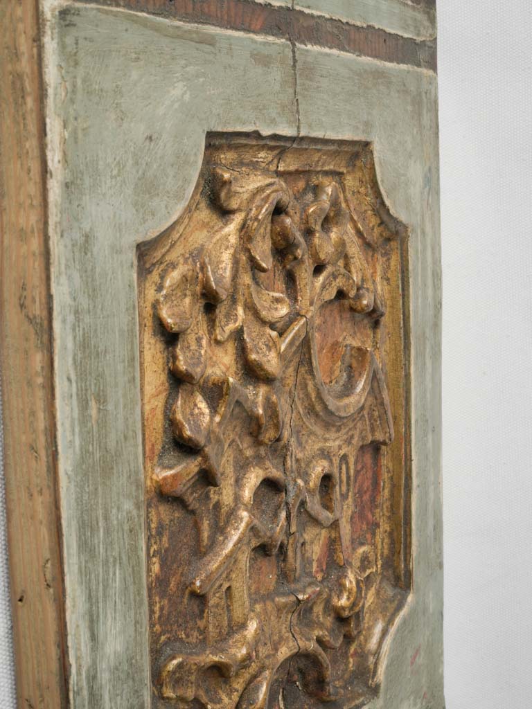 Pair of Mid-18th Century Italian Rococo Gilt & Painted Boiserie Panels - 16¼" x 10¾"