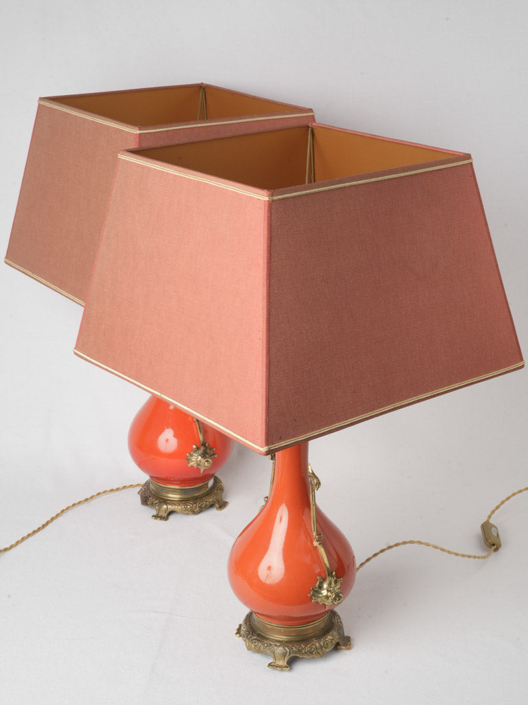 Tasteful, refined, antique, electric, red, historical, lamp