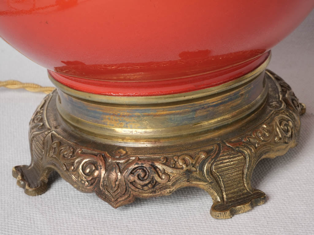 Stately, decorative, historical, red, ceramic, vintage, lamp