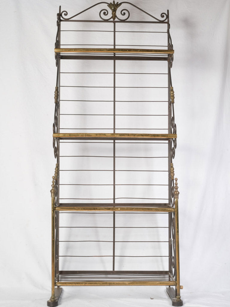Antique French brass display rack