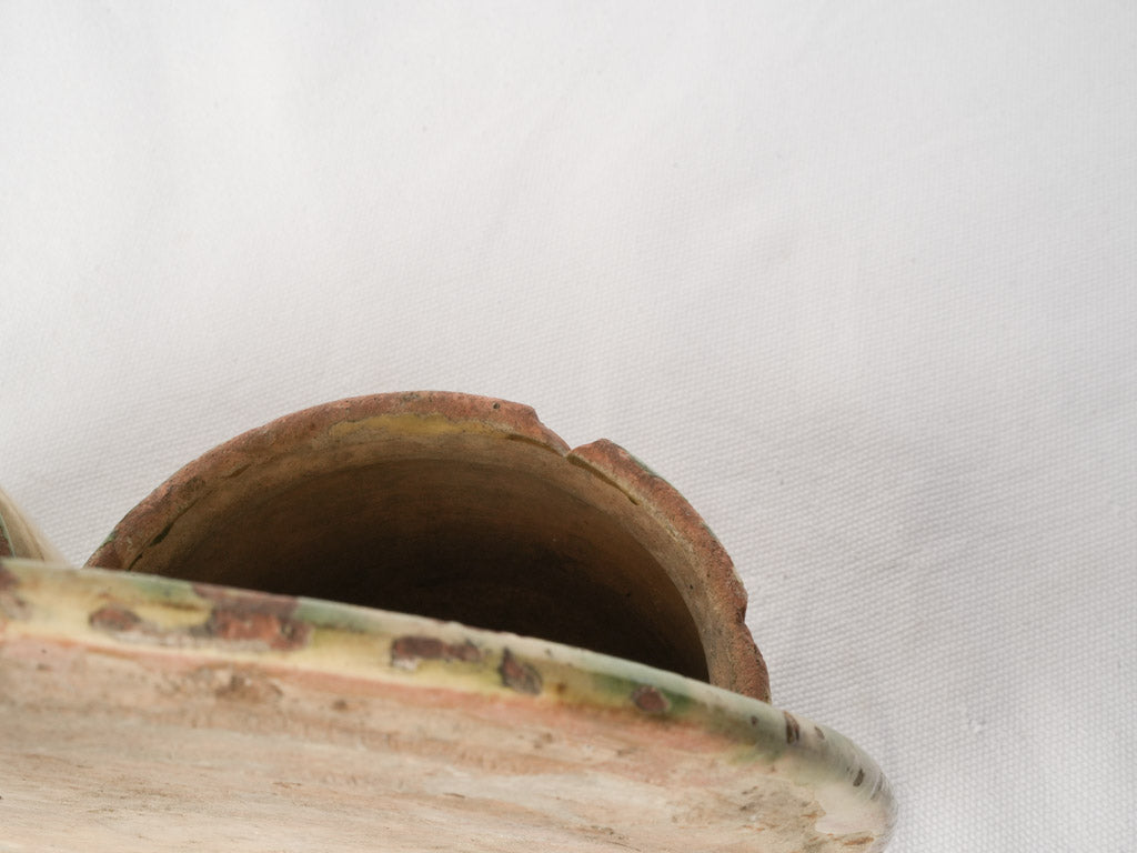 Distressed patina antique cutlery holder