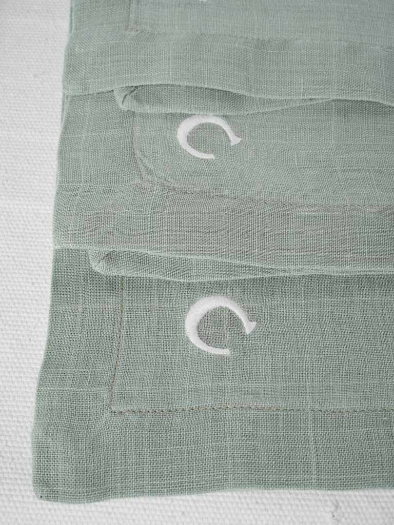 Exquisite farmhouse style green napkins