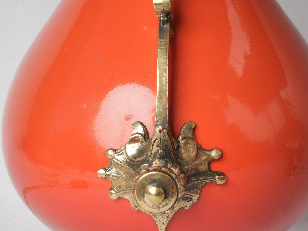 Antique, striking, historical, red, ceramic, vintage, lamp