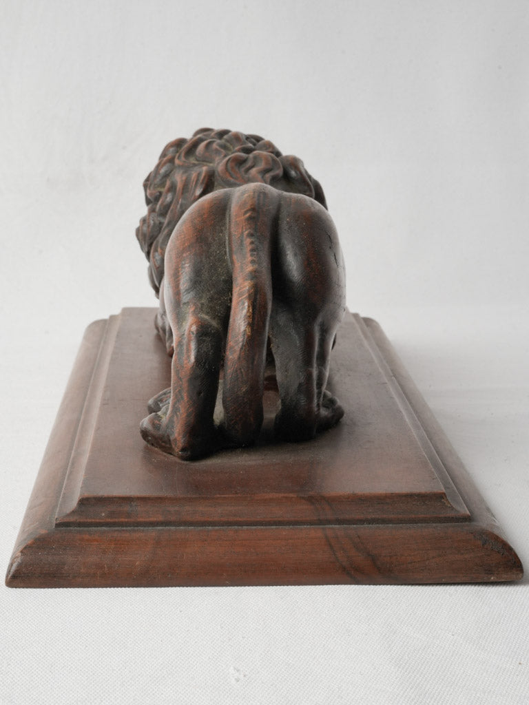 19th Century Walnut Lion Sculpture - 6¼" x 19"