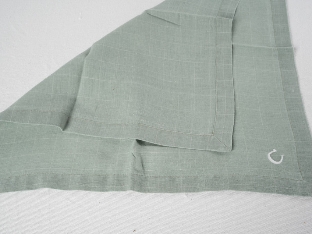 Elegant sage green Provencal dinner napkins