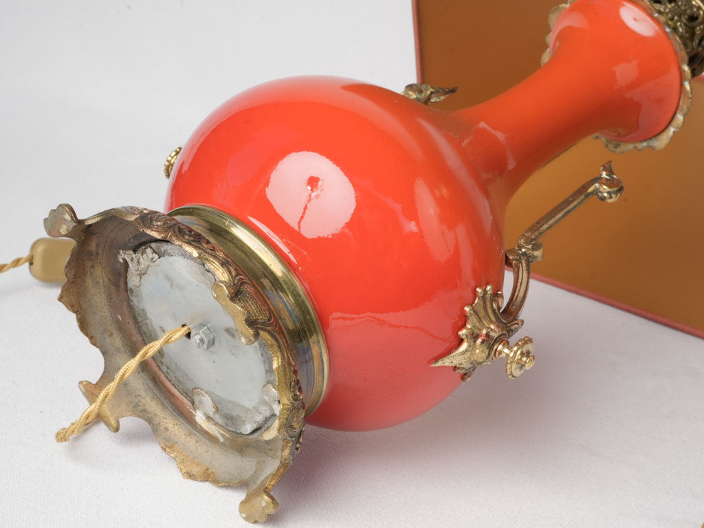 Stylish, refined, traditional, red, ceramic, French, lamp
