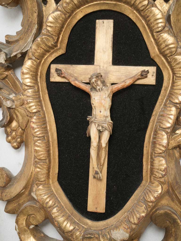 Ornate aged French religious decor