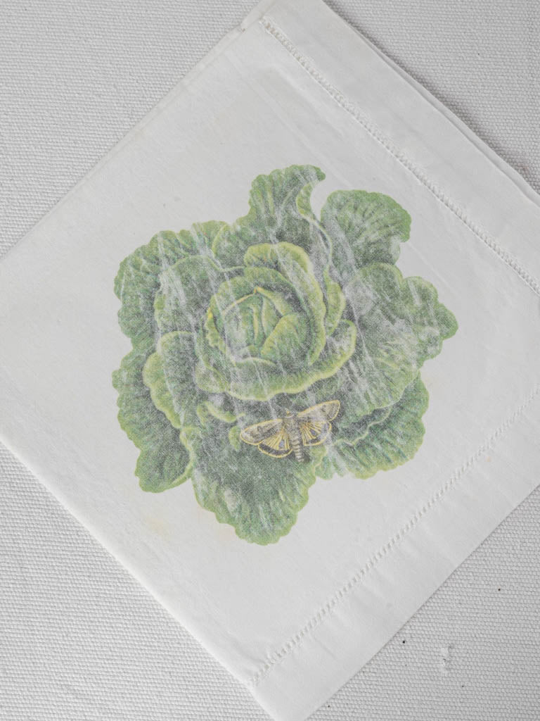 Whimsical butterfly and cabbage dinner napkins