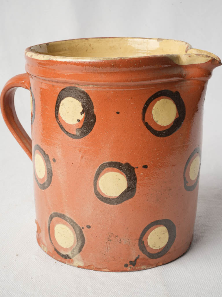 Antique Savoyard Slip-Decorated Terracotta Milk Pitcher - 6¾"