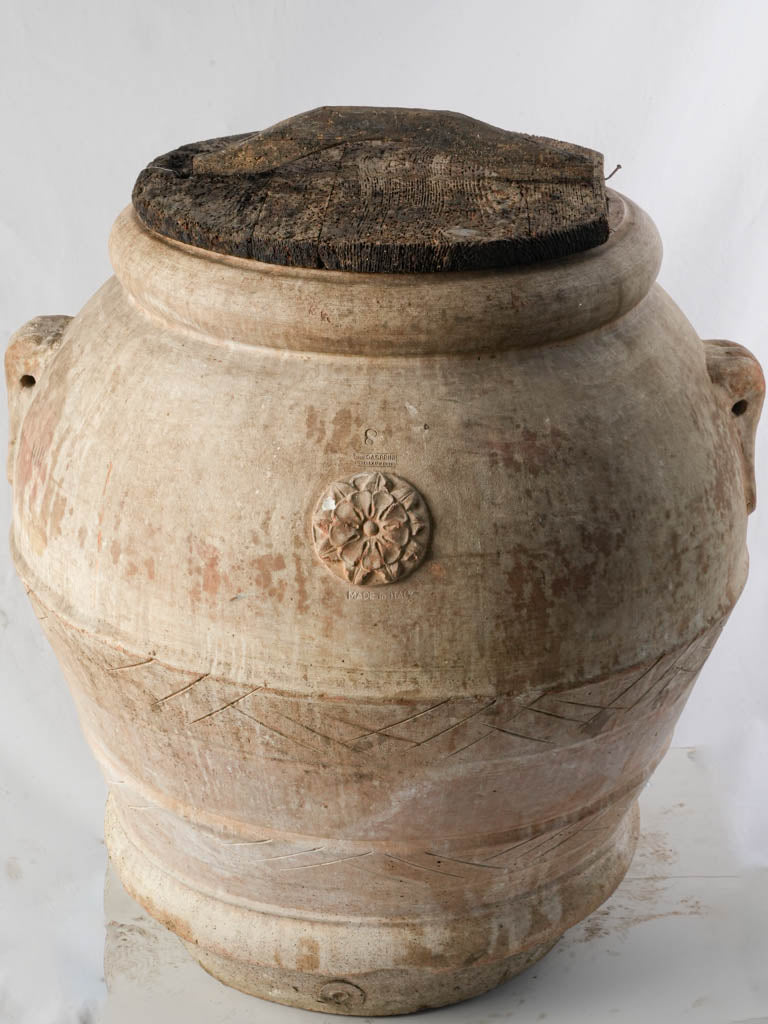 Rustic mid-century wooden lid jar