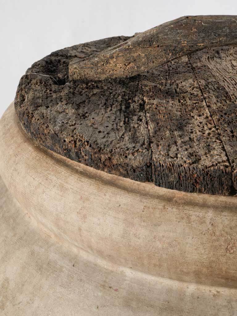 Distressed vintage olive transport jar