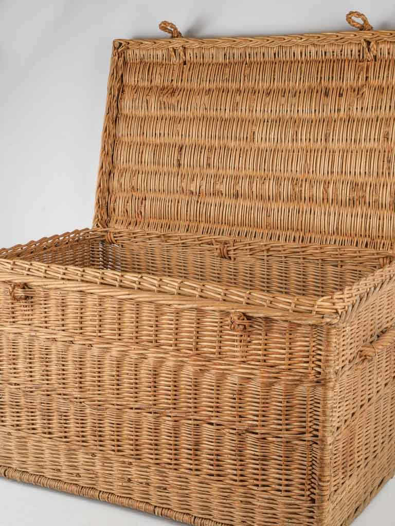 Elegant old French wicker storage