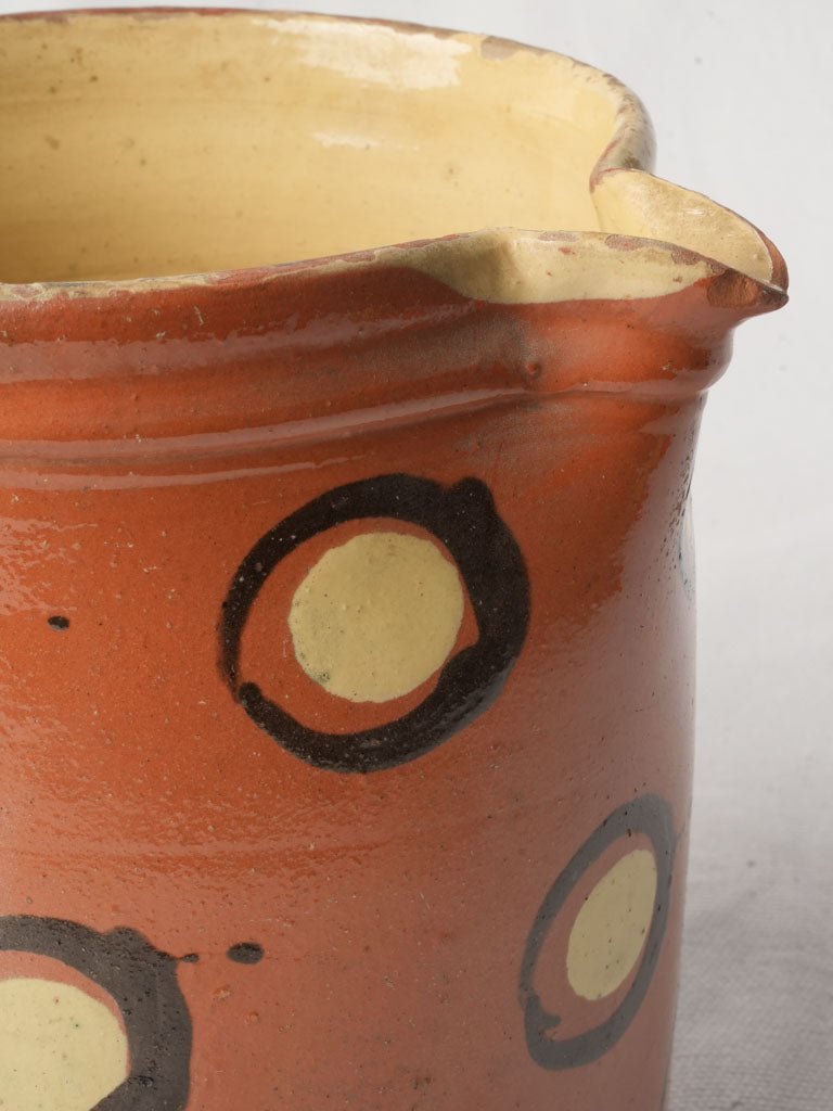 Antique Savoyard Slip-Decorated Terracotta Milk Pitcher - 6¾"
