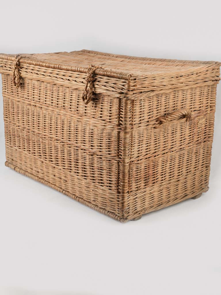 Vintage French wicker traveling trunk