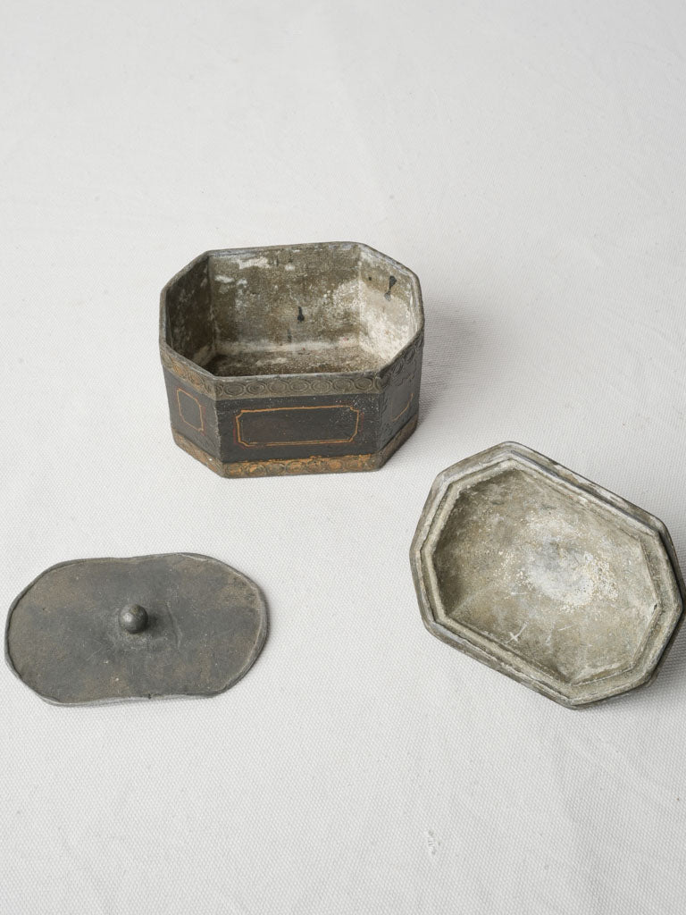 Refined pewter-fitted iron case