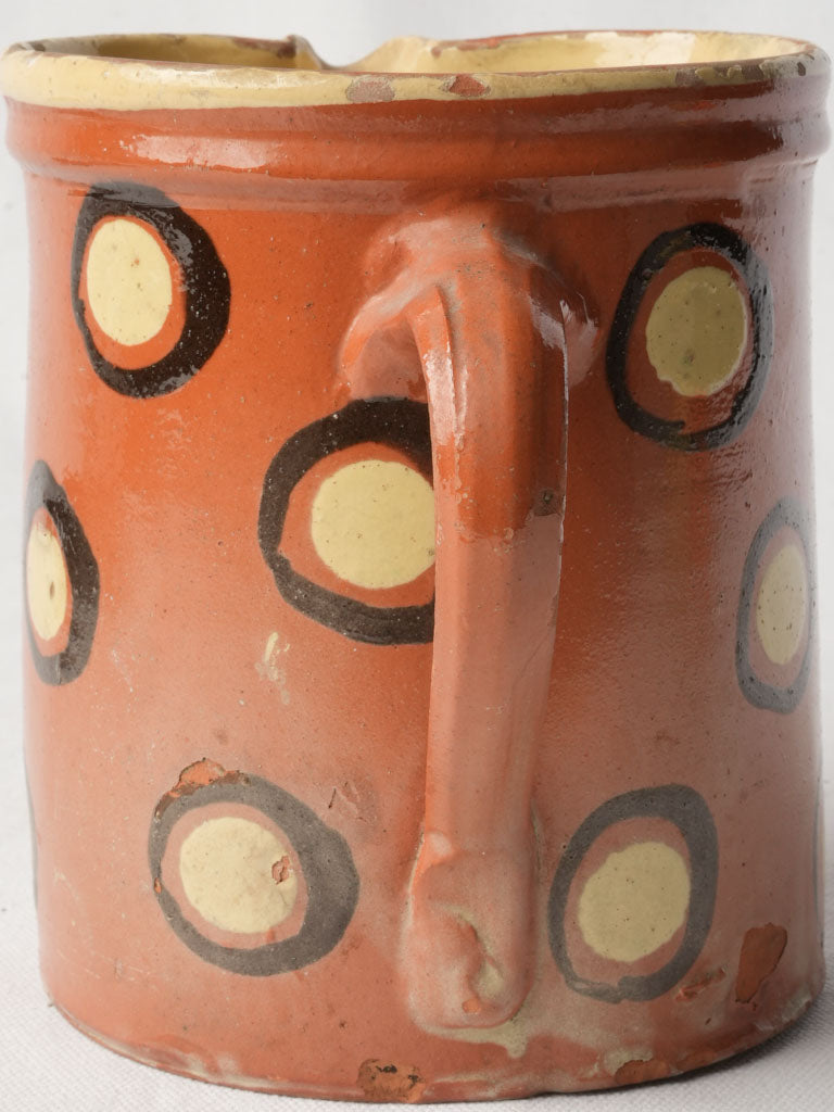 Antique Savoyard Slip-Decorated Terracotta Milk Pitcher - 6¾"