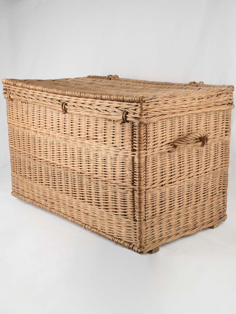 Large antique wicker storage chest