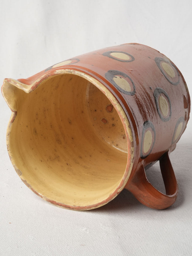 Antique Savoyard Slip-Decorated Terracotta Milk Pitcher - 6¾"