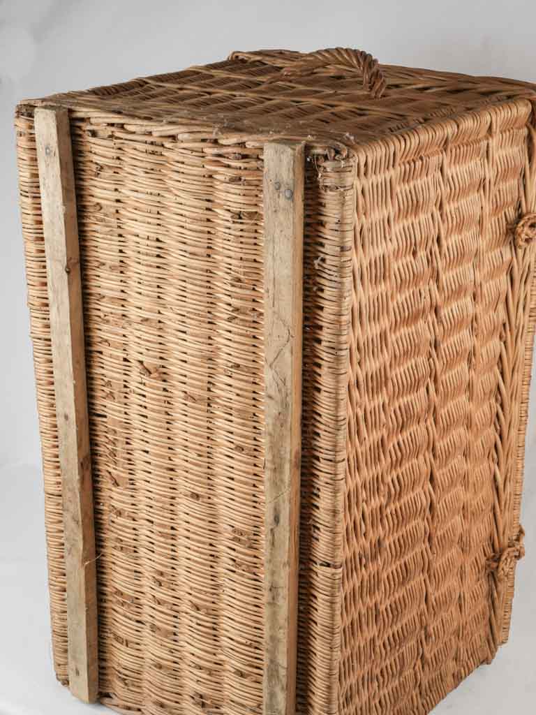 Stylish mid-twentieth century wicker storage box