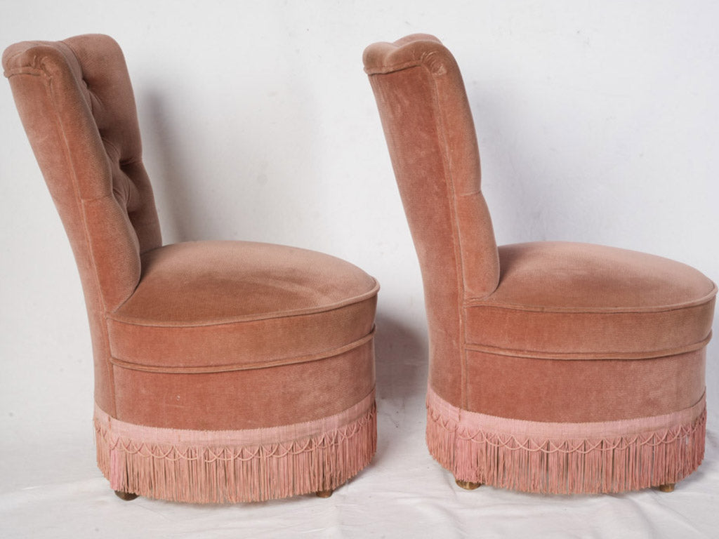 Graceful mid-century fringe chairs
