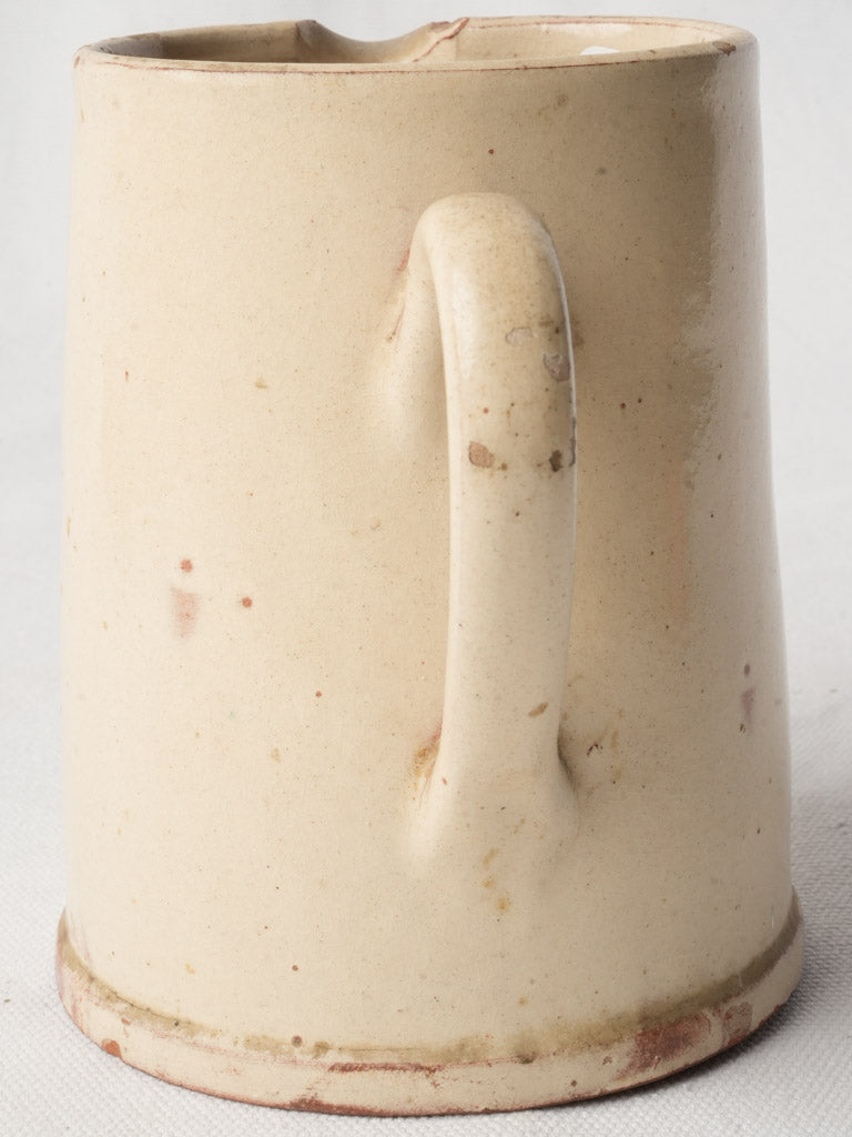 Petite Hand-Painted Earthenware Pitcher w/ Floral Motif - 5½"