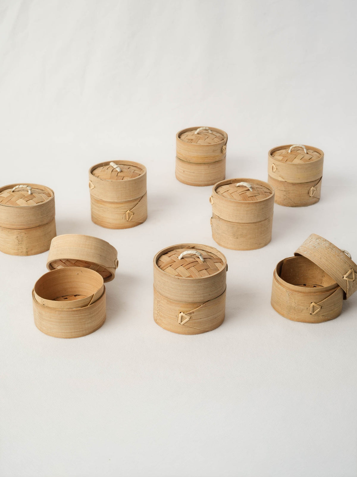 Set of 8 Small Bamboo Steamers