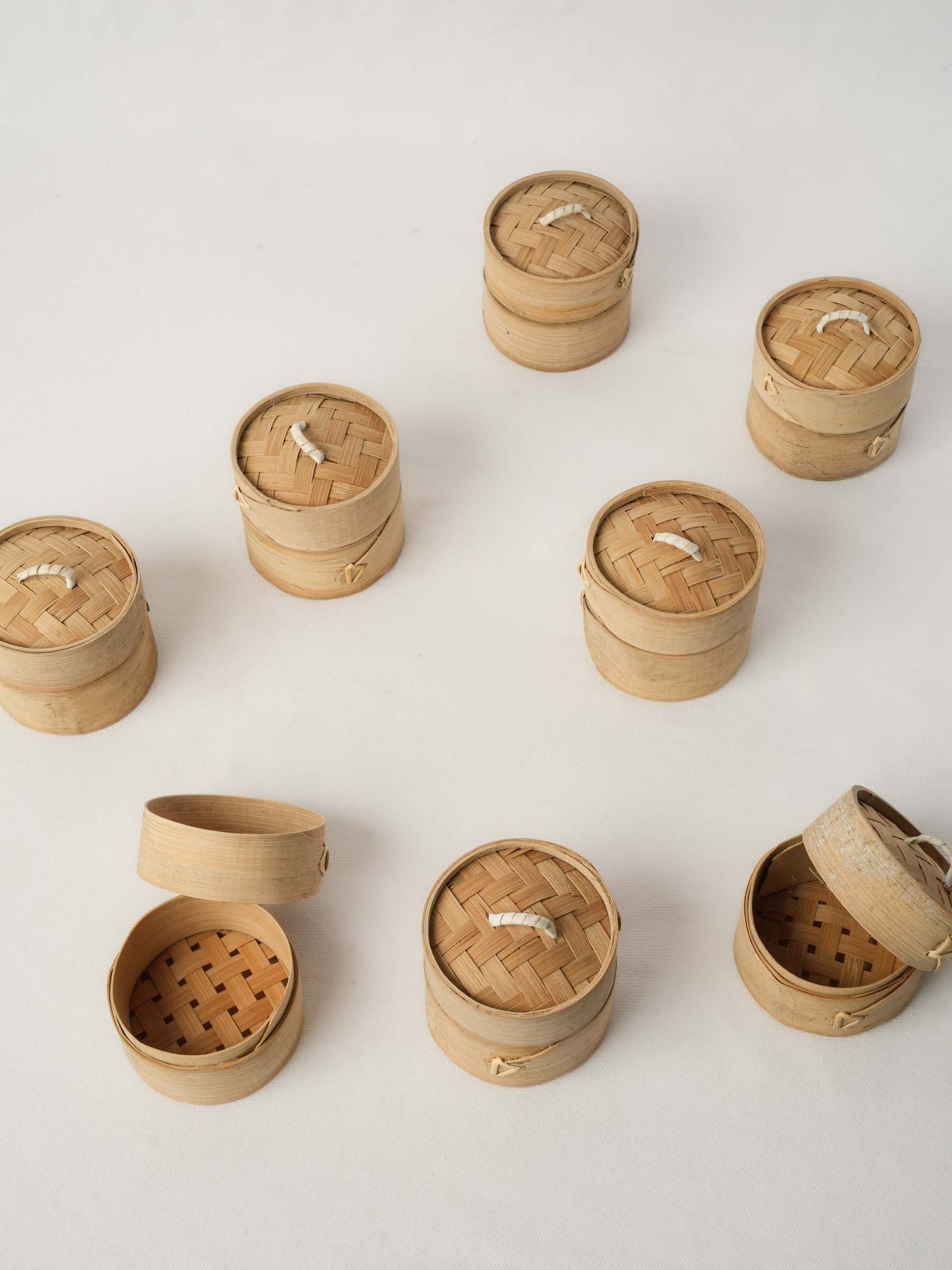 Set of 8 Small Bamboo Steamers