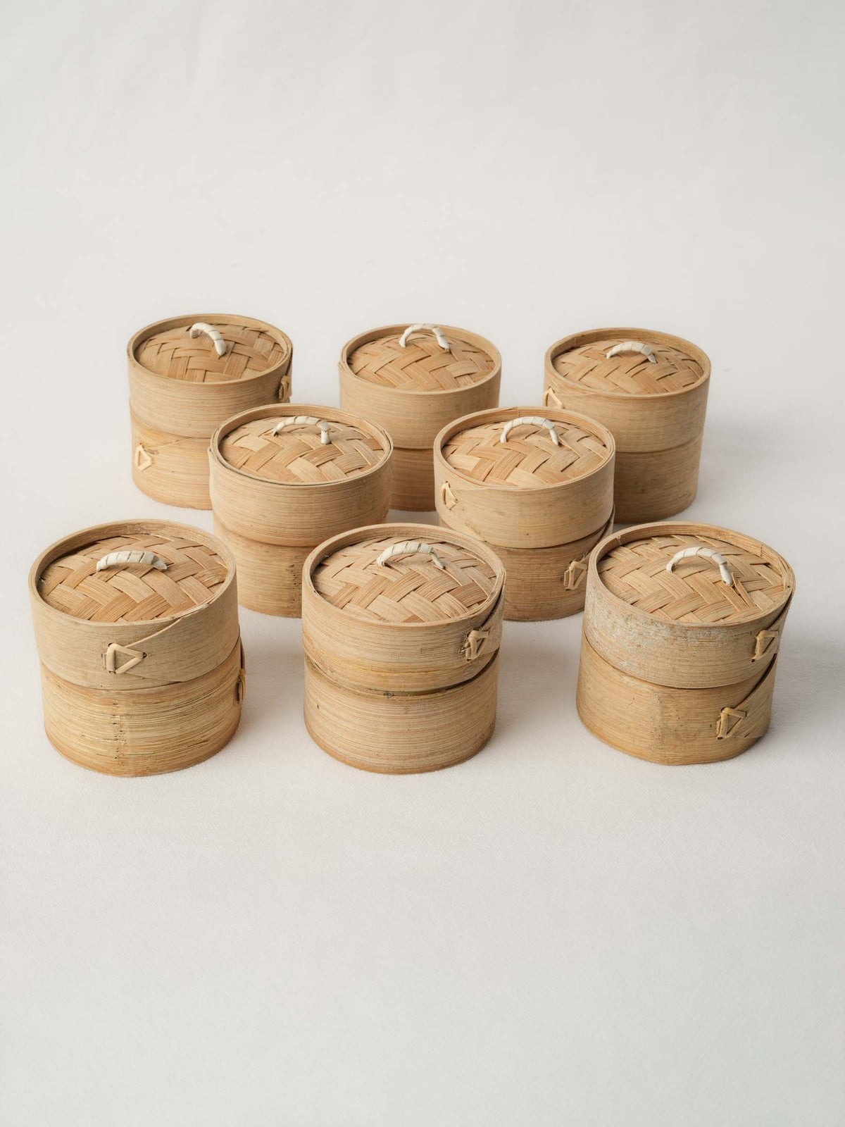 Set of 8 Small Bamboo Steamers