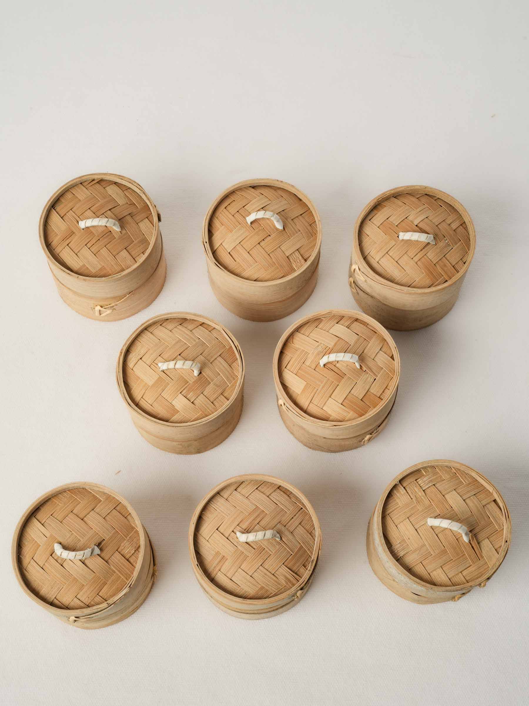 Set of 8 Small Bamboo Steamers