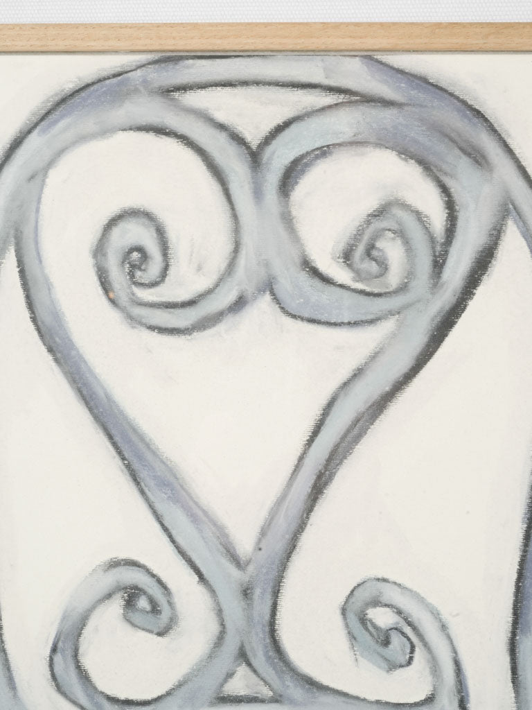 Heart-back elegant French chair depiction