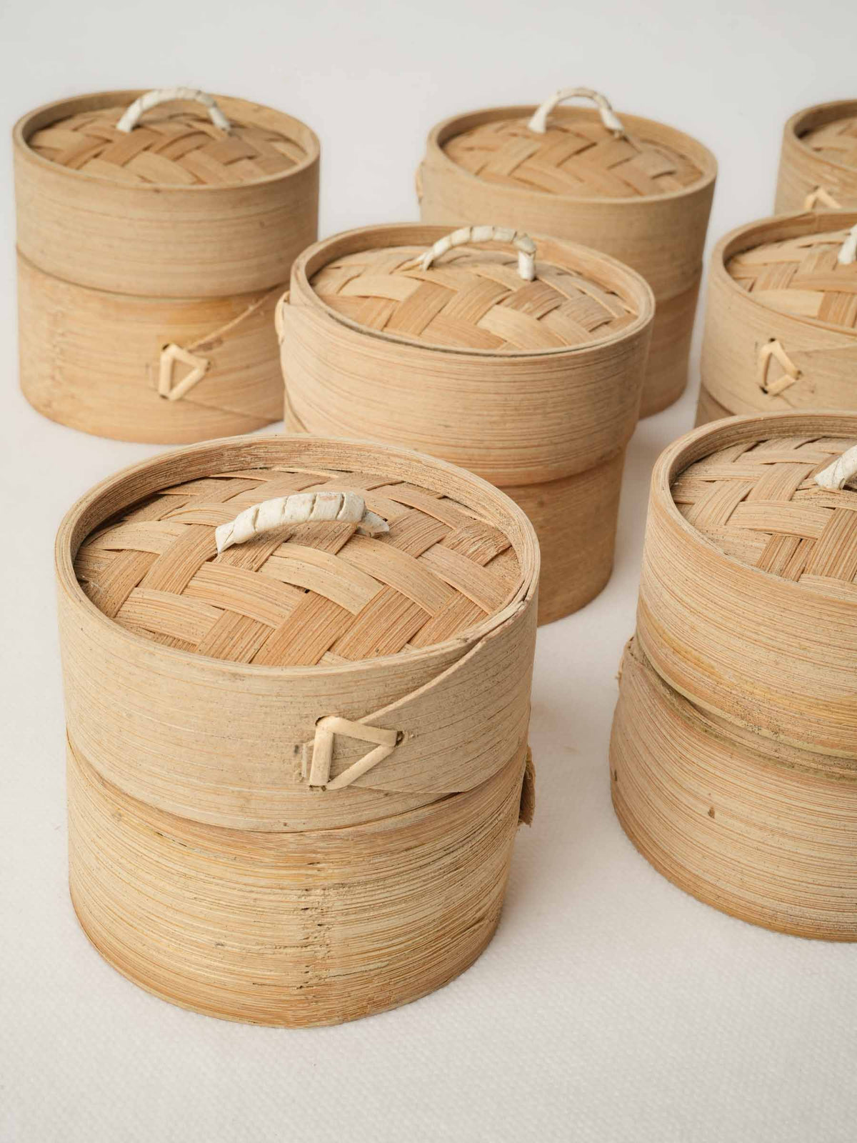 Set of 8 Small Bamboo Steamers