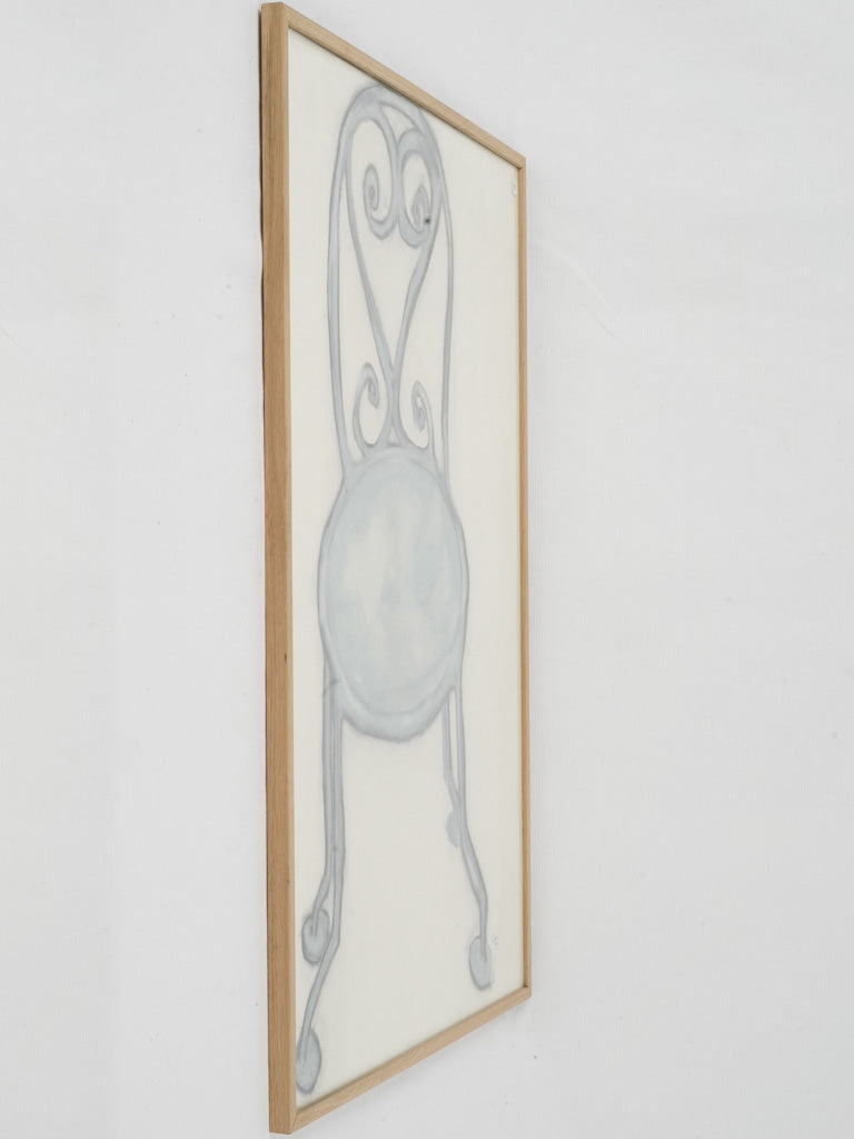 Blue vintage-style Provencal chair painting