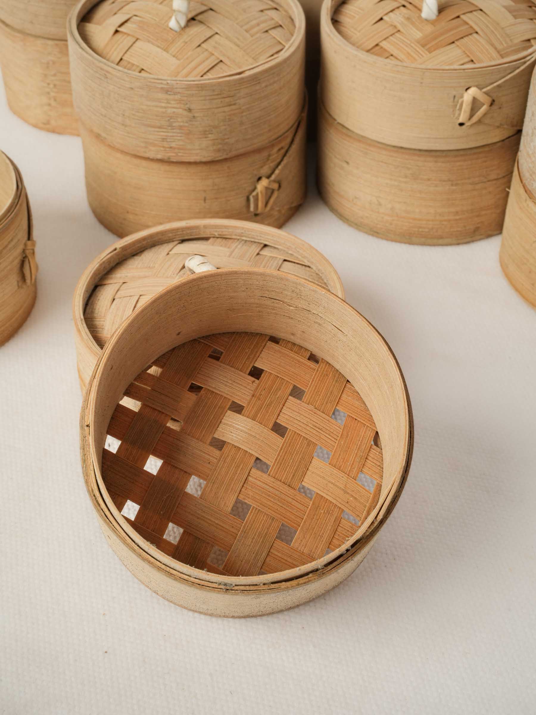 Set of 8 Small Bamboo Steamers