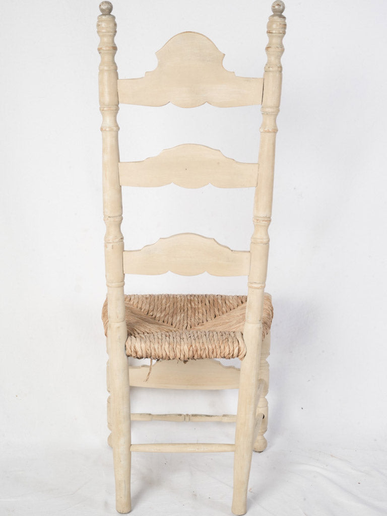 Set of Six French Country Ladderback Chairs w/ Rush Seats - 49¼"