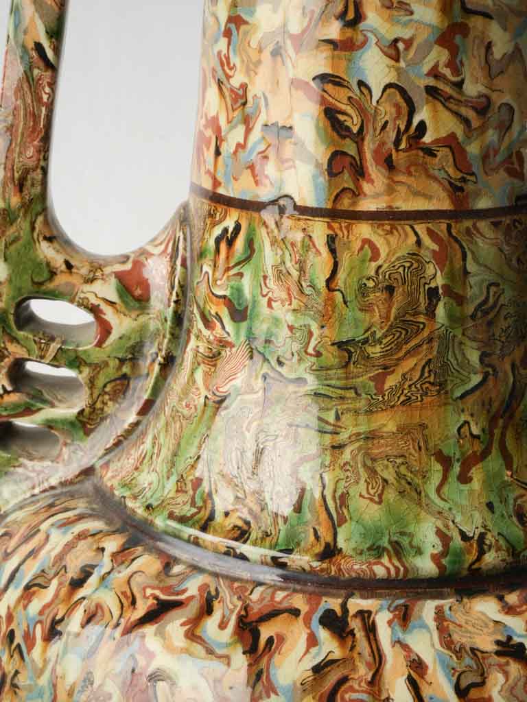Glazed experimental clay craft centerpiece