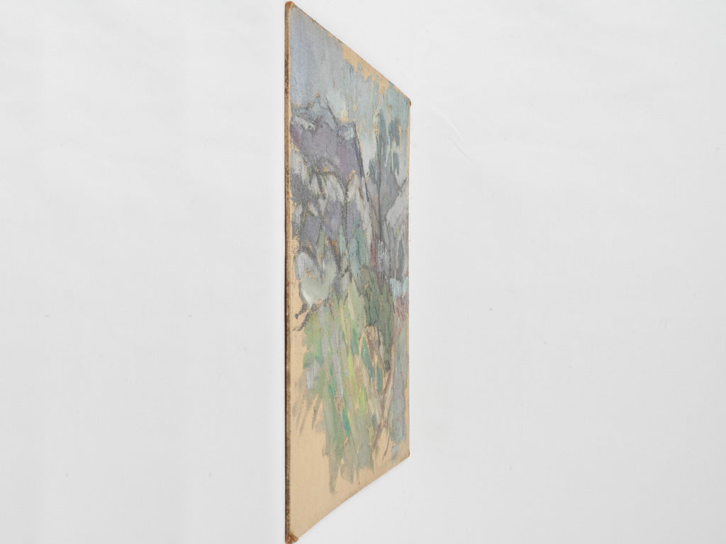 Sketch-style 1950s countryside art piece