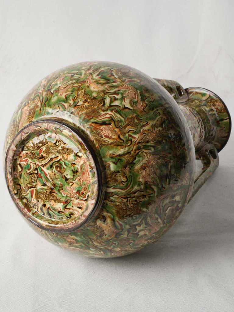 Multi-colored agateware inspired vase