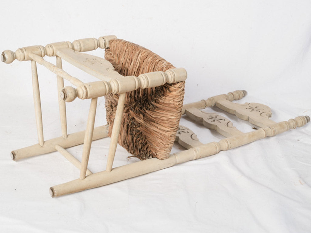 Set of Six French Country Ladderback Chairs w/ Rush Seats - 49¼"