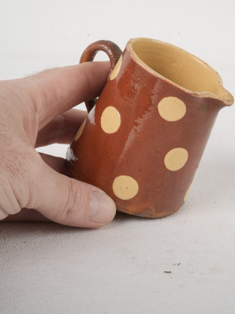 Vintage Savoy polka dot creamer