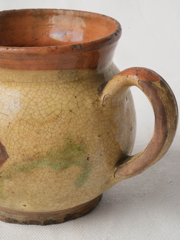 Authentic glazed terracotta culinary vessel