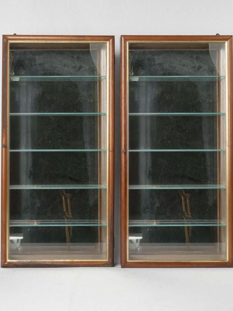 Delicate 19th-century collectible tabletop vitrines